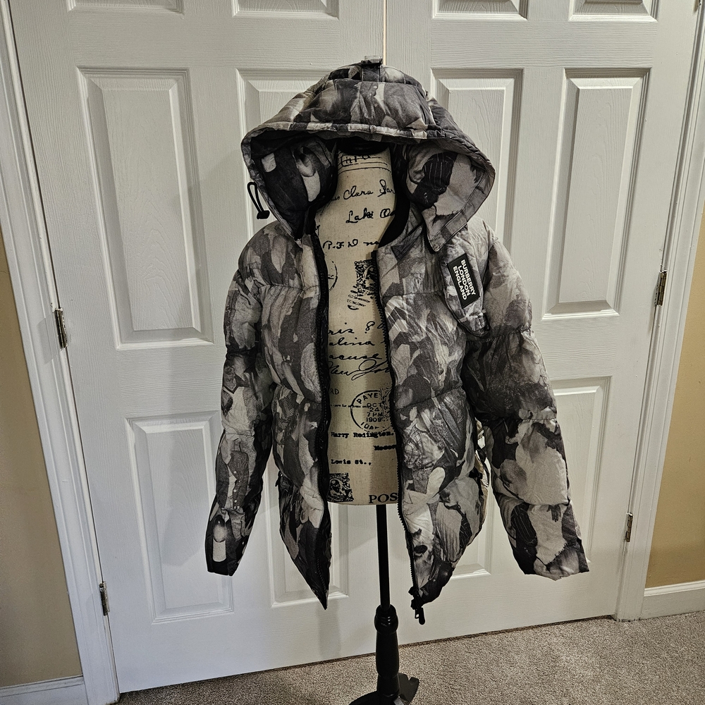 Burberry Gray Camouflage Bomber Jacket